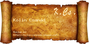 Kolin Csanád névjegykártya